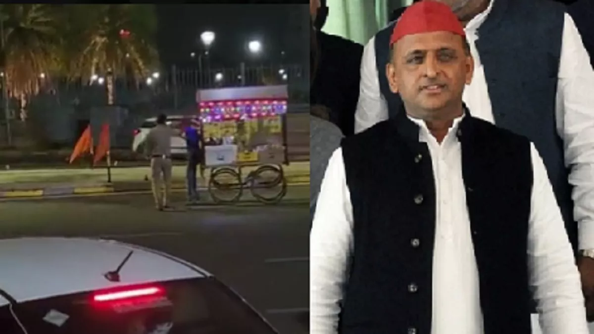 लखनऊ 1090 चौराहे पर ठेले वाले को पीट रहा था दारोगा, अखिलेश यादव ने ट्वीट कर उठाए सवाल लखनऊ 1090 चौराहे पर ठेले वाले को पीट रहा था दारोगा, अखिलेश यादव ने ट्वीट कर उठाए सवाल