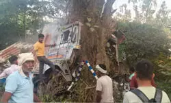 अनियंत्रित होकर पेड़ से टकराया सीमेंट से लदा ट्रक, दो लोगों की मौत; 2 की हालत गंभीर