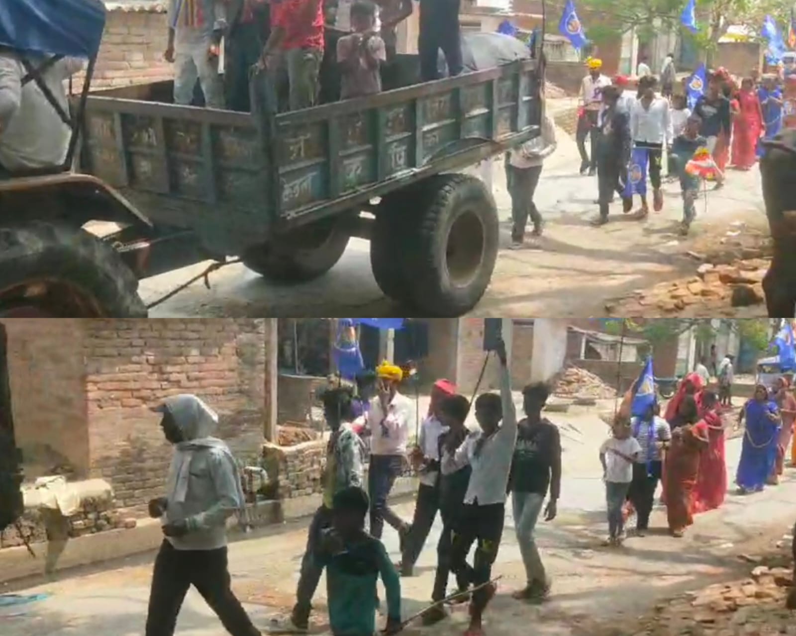भीमराव आम्बेडकर की जयंती पर ग्रामीणों ने निकाला जुलूस भीमराव आम्बेडकर की जयंती पर ग्रामीणों ने निकाला जुलूस