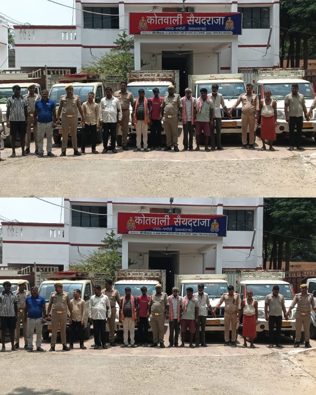 गोतस्करी पर बड़ी कार्रवाई: चन्दौली पुलिस ने 15 गो-तस्करों को दबोचा, 15 गोवंश किए बरामद गोतस्करी पर बड़ी कार्रवाई: चन्दौली पुलिस ने 15 गो-तस्करों को दबोचा, 15 गोवंश किए बरामद