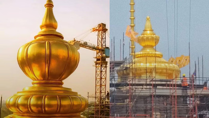 राम मंदिर का स्वर्ण जड़ित भव्य शिखर राम मंदिर का स्वर्ण जड़ित भव्य शिखर