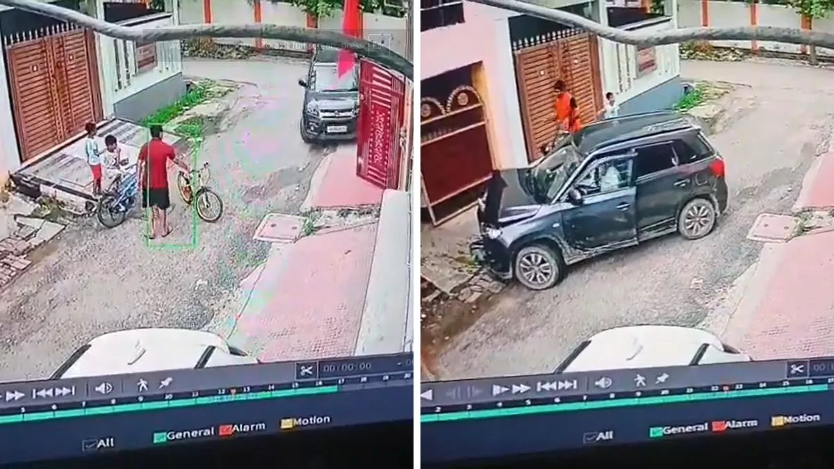 लखनऊ में कार सवार ने घर के बाहर खेल रहे बच्चों को रौंदा