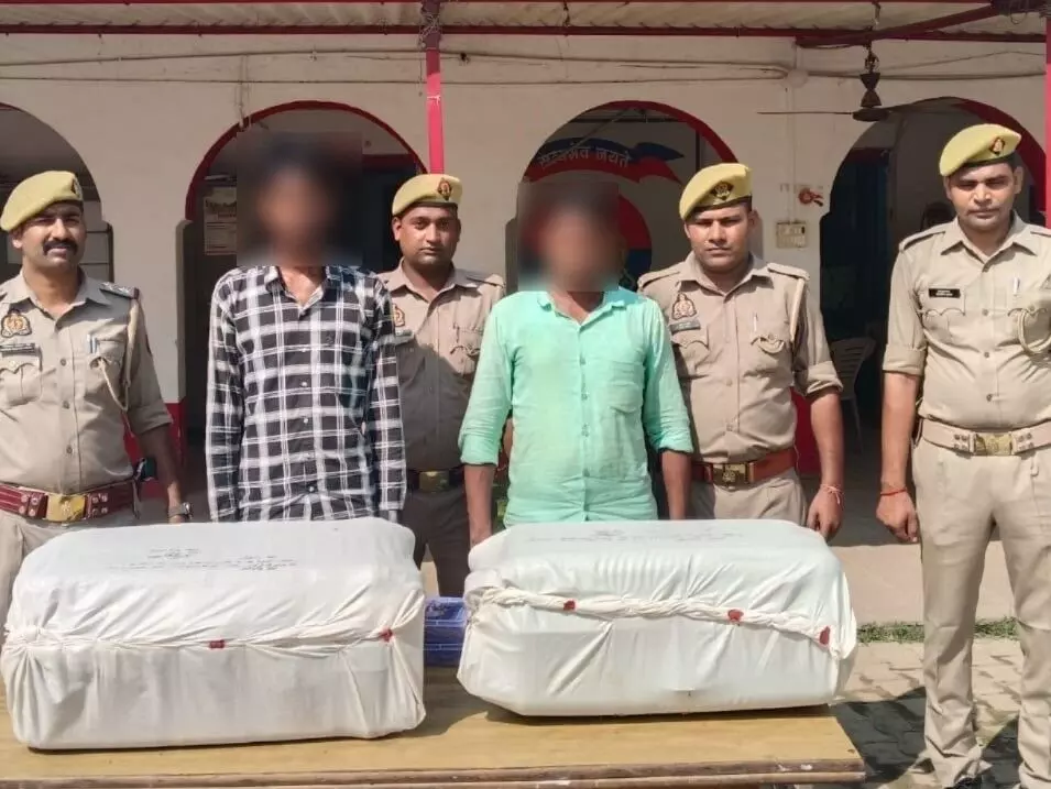 प्रयागराज : हंडिया पुलिस की बड़ी कार्रवाई, दो गांजा तस्कर गिरफ्तार, 24 किलो गांजा बरामद