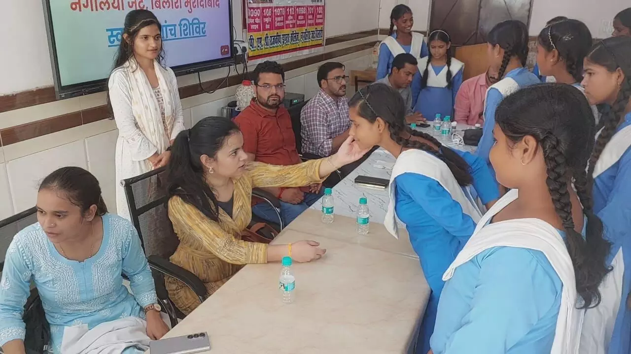 बिलारी के राजकीय इंटर कॉलेज में स्वास्थ्य कैंप