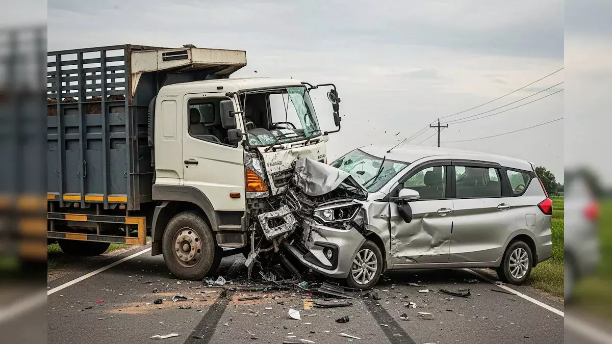 बाराबंकी में भीषण सड़क हादसा : कल्याणी नदी पुल पर ट्रक और अर्टिगा की आमने-सामने टक्कर, छह लोगों की मौत, दो गंभीर बाराबंकी में भीषण सड़क हादसा : कल्याणी नदी पुल पर ट्रक और अर्टिगा की आमने-सामने टक्कर, छह लोगों की मौत, दो गंभीर