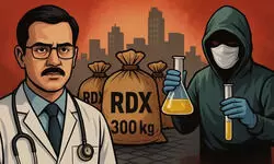 फरीदाबाद में आतंकी साजिश का भंडाफोड़ : डॉक्टर के कमरे से 300 किलो RDX, AK-56, पिस्टल और भारी मात्रा में गोला-बारूद बरामद — जम्मू-कश्मीर पुलिस की बड़ी कार्रवाई, चार राज्यों में फैला नेटवर्क