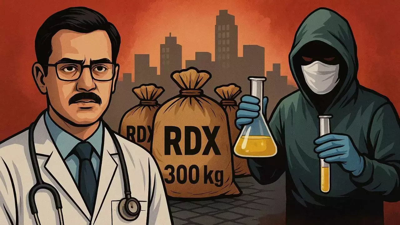 फरीदाबाद में आतंकी साजिश का भंडाफोड़ : डॉक्टर के कमरे से 300 किलो RDX, AK-56, पिस्टल और भारी मात्रा में गोला-बारूद बरामद — जम्मू-कश्मीर पुलिस की बड़ी कार्रवाई, चार राज्यों में फैला नेटवर्क