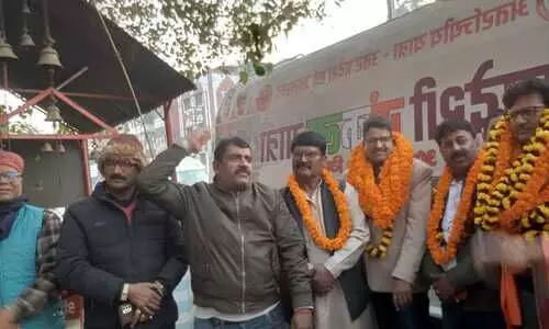 स्वदेशी संकल्प यात्रा का काशी में भव्य स्वागत