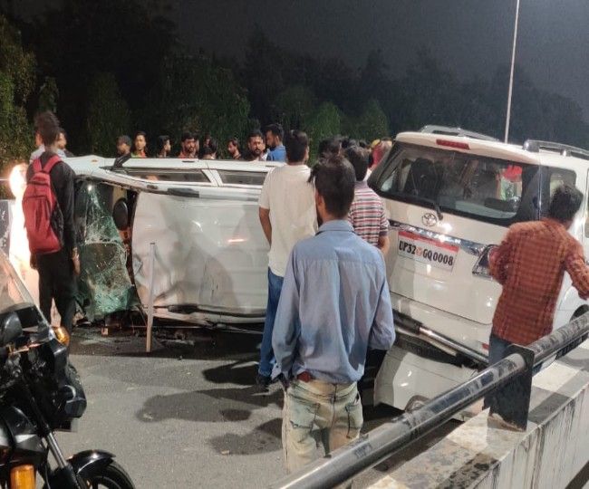 नशे में धुत तेज रफ्तार फॉर्च्यूनर सवार ने ओला कार में मारी जोरदार टक्कर, तीन जख्मी