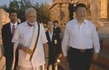 शोर मंदिर पहुंचे पीएम मोदी और चीनी राष्ट्रपति