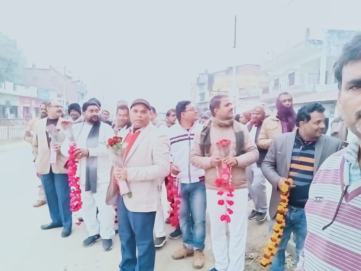 ग्राम विकास मंत्री का उरुवा ब्लॉक मुख्यालय पर हुआ स्वागत।