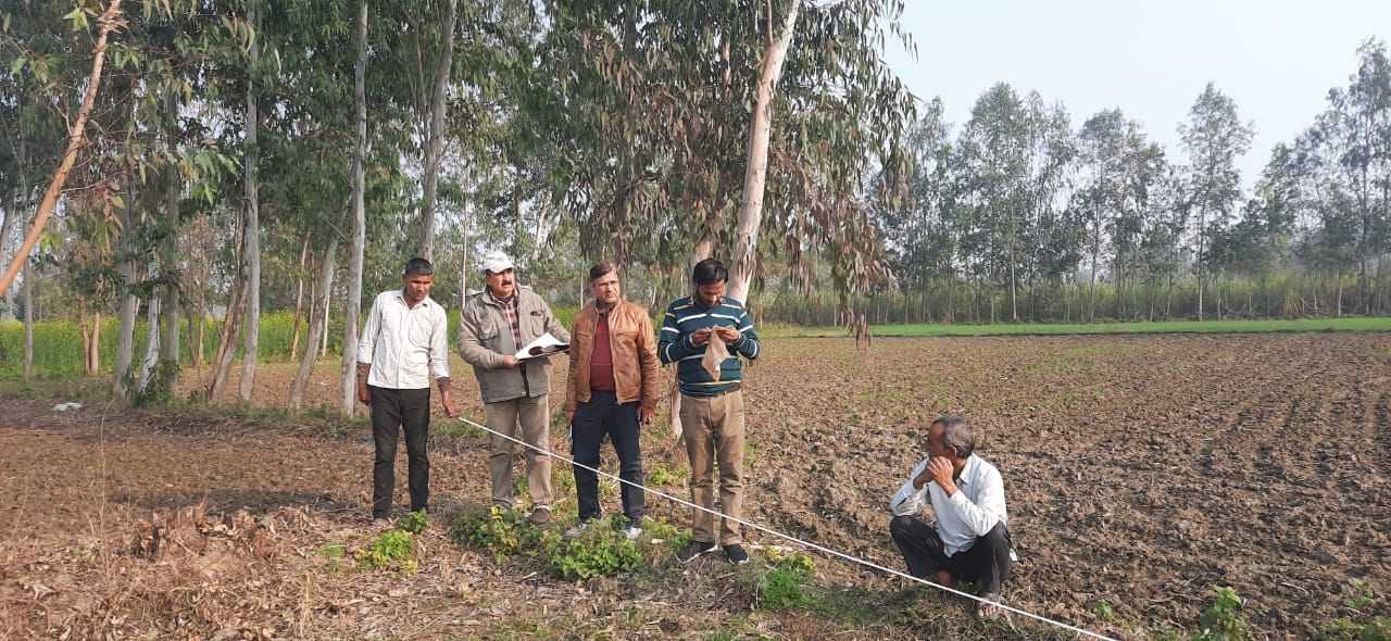 एसडीएम बिलारी के आदेश पर झील की हुई पैमाइश