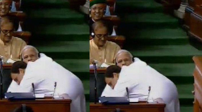 भाषण के बाद PM मोदी की सीट पर जाकर गले मिले राहुल गांधी भाषण के बाद PM मोदी की सीट पर जाकर गले मिले राहुल गांधी