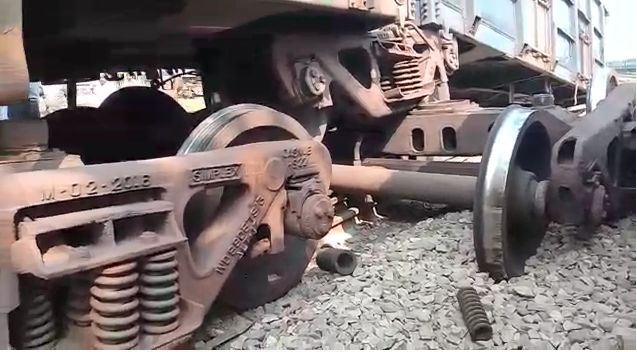 वाराणसी : सीडीओ केबिन के पास मालगाड़ी डिरेल, आउटर पर मालगाड़ी का 2 डिब्बे उतरे, शिवपुर-जौनपुर-अयोध्या मार्ग बाधित, रेलवे के अधिकारी वैगन हटाने में जुटे, कैंट रेलवे जंक्शन के आउटर का मामला.