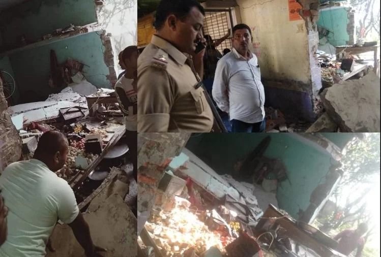 अयोध्या: तेज धमाके के साथ रेस्टोरेंट में लगी आग, 20 मीटर दूर जाकर गिरा शटर