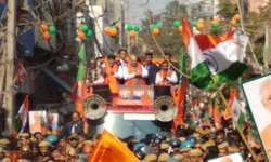 अमित शाह के रोड शो में लगे नारे- हम देकर रहेंगे आजादी...