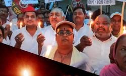 कैंडल मार्च निकाल न्याय की गुहार लगाते हुए सपा नेताआें ने भाजपा पर बोला हमला