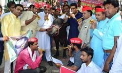 केन्द्र सरकार के चार साल पूरे, सपा नेताओं ने भैंस के आगे बजाई बीन केन्द्र सरकार के चार साल पूरे, सपा नेताओं ने भैंस के आगे बजाई बीन