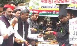 कानपुर में सपा कार्यकर्ताओं ने बेचे पकोड़े