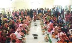 मुख्यमंत्री सामूहिक विवाह योजना के दौरान सामूहिक विवाह कार्यक्रम का आयोजन