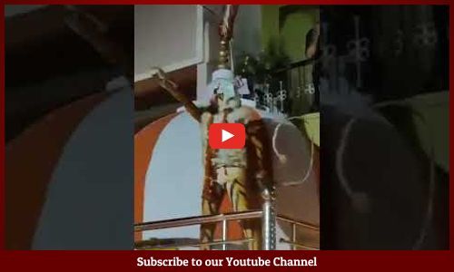 मोहर्रम पर निकले जुलूस के दौरान मंदिर की छत पर चढ़कर नाचने लगे युवक, पुलिस ने किया गिरफ्तार