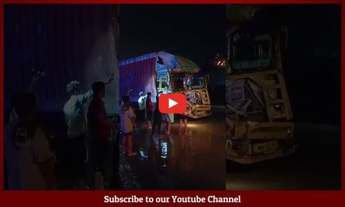 तेज रफ्तार में बेकाबू कंटेनर ट्रेलर से टकराया,चालक केबिन में फंसा, मवेशी तस्करी की आशंका...